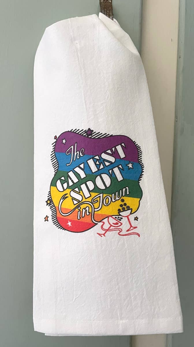 Gayest Spot Rainbow Pride Kitchen Towel