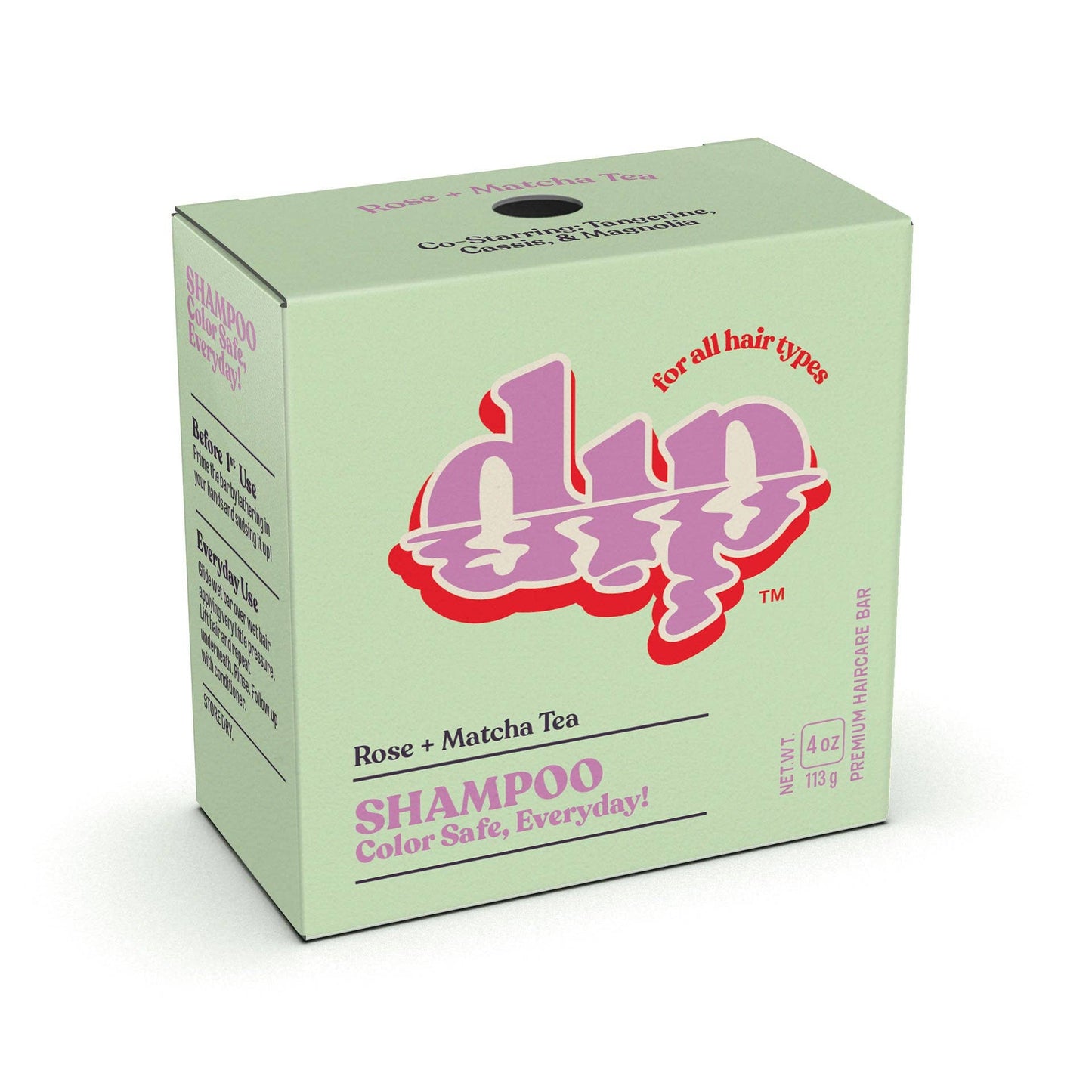 Color Safe Shampoo Bar for Every Day - Rose & Matcha Tea: 4 oz