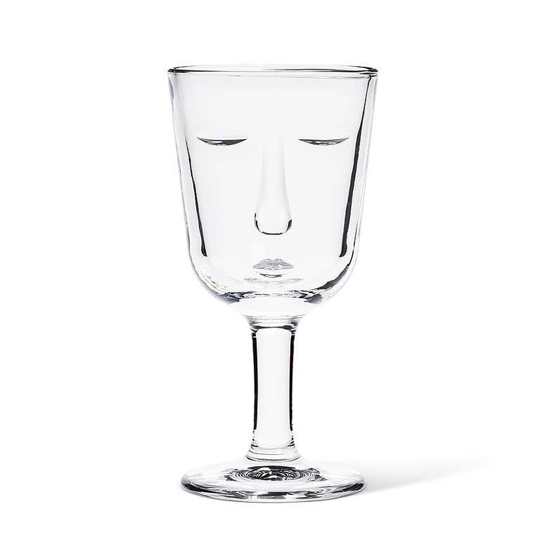 Resting Face Wine Glass-6"H(6oz)