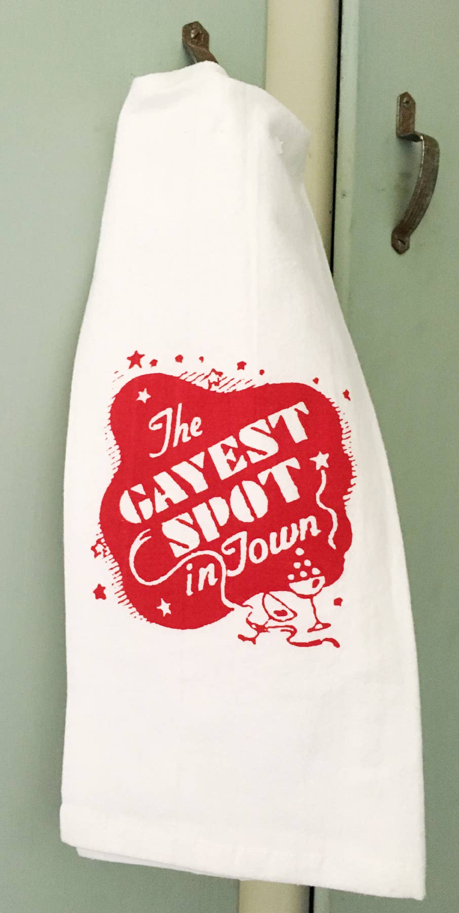 Gayest Spot/PRIDE Kitchen Towel, retro