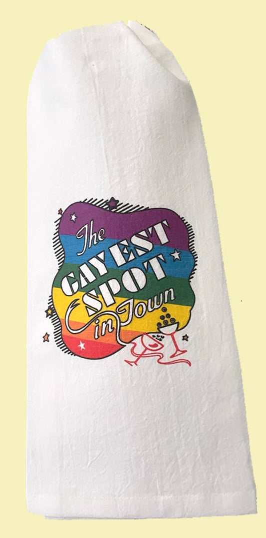 Gayest Spot Rainbow Pride Kitchen Towel
